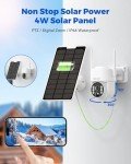 Camcamp Solar Wireless Security Camera - 2.5K 4MP 4PCS Outdoor Home Cameras System with 7" Touchscreen Monitor 64GB SD Card Color Night Vision AI Detection PTZ 0 Monthly Fee 2 Way Audio