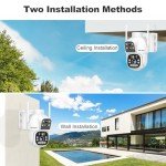 GENBOLT Solar WiFi Security Camera Outdoor Wireless, 8W 15600mAh Battery Powered Home Surveillance Camera CCTV with Dual View, Dual lens Spotlight IP Camera with Color Night, PIR Detection