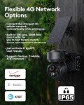 CAKPRIO 4G Cellular Solar Powered Security Cameras,Solar Powered Wireless Outdoor Camera,2K HD PTZ Motion Detection LED Spotlight & Siren Alert SD&Cloud Storage IP65-V2