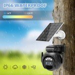 BEENOCAM Solar Security Cameras Wireless Outdoor,2K Solar WiFi Cameras for Home Security,Battery Powered 360°PTZ Security Camera with Color Night Vision,PIR Motion Detection,2-Way Audio,2.4Ghz