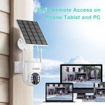 SANSCO TRUE Wire-Free WiFi Solar Battery Powered Security Camera, Wireless Indoor Outdoor WiFi Pan Tilt Zoom Camera with Solar Panel, Night Vision, 2 Way Audio