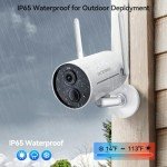 acesee 2K Security Camera Wireless Outdoor - Battery Powered Camera with 1080P Color Night Vision 2.4Ghz WiFi Spotlight Cam with AI Motion Detection 2-Way Talk Cloud/SD - White