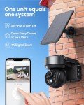 CAKPRIO 4G Cellular Solar Powered Security Cameras,Solar Powered Wireless Outdoor Camera,2K HD PTZ Motion Detection LED Spotlight & Siren Alert SD&Cloud Storage IP65-V2