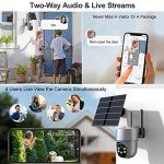 Xparkin Solar Security Cameras Wireless Outdoor Multifunctional Home Security WiFi Camera with PIR Motion Detection & Floodlight, Weatherproof for Garden Front/Backyard (2.4G WiFi Camera Grey)