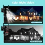 BEENOCAM 2K Solar Security Cameras Wireless Outdoor, Dual Lens 360°PTZ Solar Cameras for Home Security with Color Night Vision, PIR Human Detection, Auto Tracking, Spotlight/Siren Alarm, 2.4Ghz, IP66