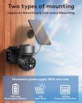 CAKPRIO 4G Cellular Solar Powered Security Cameras,Solar Powered Wireless Outdoor Camera,2K HD PTZ Motion Detection LED Spotlight & Siren Alert SD&Cloud Storage IP65-V2