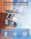 CAKPRIO 4G Cellular Solar Powered Security Cameras,Solar Powered Wireless Outdoor Camera,2K HD PTZ Motion Detection LED Spotlight & Siren Alert SD&Cloud Storage IP65-V90