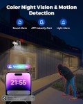 Camcamp Solar Wireless Security Camera - 2.5K 4MP 4PCS Outdoor Home Cameras System with 7" Touchscreen Monitor 64GB SD Card Color Night Vision AI Detection PTZ 0 Monthly Fee 2 Way Audio