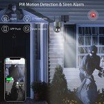 Xparkin Solar Security Cameras Wireless Outdoor Multifunctional Home Security WiFi Camera with PIR Motion Detection & Floodlight, Weatherproof for Garden Front/Backyard (2.4G WiFi Camera Grey)