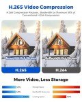 Camcamp Solar Wireless Security Camera - 2.5K 4MP 4PCS Outdoor Home Cameras System with 7" Touchscreen Monitor 64GB SD Card Color Night Vision AI Detection PTZ 0 Monthly Fee 2 Way Audio
