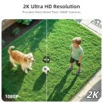 MISECU 2K Security Cameras Wireless Outdoor, Battery Outdoor Camera Wireless w/PIR Human Detection, Dual-Spotlights, Color Night Vision, IP66 Weatherproof, 2-Way Talk, 4 Pack