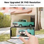 Security Cameras Wireless Outdoor -2K Home Security Camera Battery Powered, Outdoor Security Cameras with 3MP Color Night Vision/Spotlight/IP65 Waterproof/PIR Detection/2-Way Talk/Cloud/SD-up to 256G