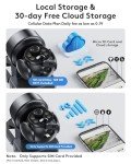 CAKPRIO 4G Cellular Solar Powered Security Cameras,Solar Powered Wireless Outdoor Camera,2K HD PTZ Motion Detection LED Spotlight & Siren Alert SD&Cloud Storage IP65-V2