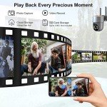 Xparkin Solar Security Cameras Wireless Outdoor Multifunctional Home Security WiFi Camera with PIR Motion Detection & Floodlight, Weatherproof for Garden Front/Backyard (2.4G WiFi Camera Grey)