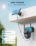 ieGeek 2K Solar Security Camera Outdoor Wireless, 360° Pan Black Battery Camera with Solar Panel, Wifi CCTV Camera Systems, Color Night Vision, PIR Motion Detection, 2-Way Audio, Works with Alexa