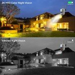 Xparkin Solar Security Cameras Wireless Outdoor Multifunctional Home Security WiFi Camera with PIR Motion Detection & Floodlight, Weatherproof for Garden Front/Backyard (2.4G WiFi Camera Grey)