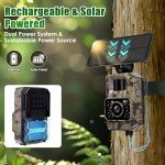 MAXDONE Wildlife Camera WiFi Bluetooth with APP, 48MP 30FPS Solar Trail Camera with Night Vision Activated Waterproof IP66, 0.1s Trigger Speed, Built-in Battery Rechargeable for Wildlife Monitoring