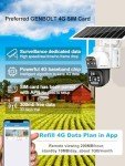 GENBOLT 3G/4G LTE Cellular Solar Security Camera Outdoor Wireless, 8W 12000mAh Battery Operated Surveillance Camera No WiFi, Dual Lens Spotlight IP Camera CCTV with SIM Card