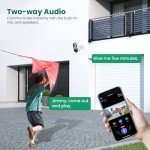 FISHBOT 1080P Wireless Security Camera, Outdoor/Indoor Home Cam with 2-Way Talk, Smart AI Human Detection, Battery Power, 2.4G WiFi Surveillance, Color Night Vision, Cloud Storage (2-pack)