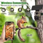 MAXDONE Wildlife Camera WiFi Bluetooth with APP, 48MP 30FPS Solar Trail Camera with Night Vision Activated Waterproof IP66, 0.1s Trigger Speed, Built-in Battery Rechargeable for Wildlife Monitoring