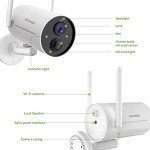 acesee 2K Security Camera Wireless Outdoor - Battery Powered Camera with 1080P Color Night Vision 2.4Ghz WiFi Spotlight Cam with AI Motion Detection 2-Way Talk Cloud/SD - White