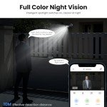AOQEE Solar Security Camera Outdoor Wireless - 2K Battery Operated CCTV Camera Systems, Home/House Security, PIR Detection, IP65, Colour Night Vision, SD card Storage, Works with Alexa (2-Pack)