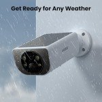 AOQEE Solar Security Camera Outdoor Wireless - 2K Battery Operated CCTV Camera Systems, Home/House Security, PIR Detection, IP65, Colour Night Vision, SD card Storage, Works with Alexa (2-Pack)