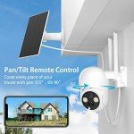 WOOLINK 4PCS 4MP Solar Security Cameras Wireless Outdoor, 2.5K Pan/Tilt Rechargeable Battery Powered, 2.4GHz WiFi Camera for Home Security, Motion Detection, 2-Way Talk, Color Night Vision, Cloud/SD