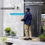 WOOLINK 4PCS 4MP Solar Security Cameras Wireless Outdoor, 2.5K Pan/Tilt Rechargeable Battery Powered, 2.4GHz WiFi Camera for Home Security, Motion Detection, 2-Way Talk, Color Night Vision, Cloud/SD