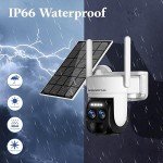 BEENOCAM [8X Zoom 4K Solar Security Cameras Wireless Outdoor, 360°PTZ Solar Outdoor Wireless Cameras for Home Security with 2.4GHz, 2-Way Audio, Full Color Night Vision, PIR Detection, IP66