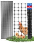 Ezcasch Garden Fence Animal Barrier, Snow Fence Temporary Fence Kit 40 in X 165 Foot, Plastic Safety Fence with 30 45-Inch Steel Stakes and 200 Zipper, Garden Fencing Temporary Fencing for Backyard