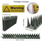 EWENYS Bird Spikes for Fence Tops, Plastic Fence Toppers and Roof Tall Spikes 1.46'' to Keep Pigeon Seagull or Animals Stop, Fox Squirrel Deterrent Fence Anti Climb for Garden Wall(Grey, 21.6ft)