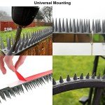 EWENYS Bird Spikes for Fence Tops, Plastic Fence Toppers and Roof Tall Spikes 1.46'' to Keep Pigeon Seagull or Animals Stop, Fox Squirrel Deterrent Fence Anti Climb for Garden Wall(Grey, 21.6ft)