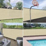 4' x 32' Privacy Fence Screen in Brown with Brass Grommet 85% Blockage Windscreen Outdoor Mesh Fencing Cover Netting 150GSM Fabric - Custom Size