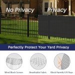 Windscreen4less Privacy Fence Screen Heavy Duty Windscreen Fencing Mesh Fabric Shade Net Cover with Brass Grommtes for Outdoor Wall Garden Yard Pool Deck, 5'x77' Black