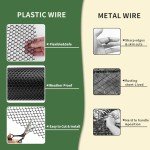 Plastic Chicken Wire Mesh, 15.7INX33FT Poultry Gardening Farm Containment Fence Fence, for Outdoor Breeding Black Chicken Wire Security Fence