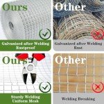 YESON Hardware Cloth 1/2 Inch 48x100 ft, Premium Chicken Wire Mesh Roll with Double Layer Hot Dip Galvanized Welded, Reliable Protection for Chicken Coop Poultry Chicken Wire Fencing