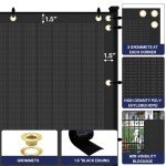 Windscreen4less Privacy Fence Screen Heavy Duty Windscreen Fencing Mesh Fabric Shade Net Cover with Brass Grommtes for Outdoor Wall Garden Yard Pool Deck, 5'x77' Black
