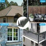 EWENYS Bird Spikes for Fence Tops, Plastic Fence Toppers and Roof Tall Spikes 1.46'' to Keep Pigeon Seagull or Animals Stop, Fox Squirrel Deterrent Fence Anti Climb for Garden Wall(Grey, 21.6ft)