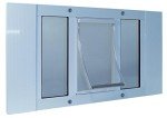 Ideal Pet Products 27" - 32" Wide Window Aluminum Sash Window Pet Door W 5" X 7" Flap