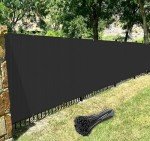 Windscreen4less Privacy Fence Screen Heavy Duty Windscreen Fencing Mesh Fabric Shade Net Cover with Brass Grommtes for Outdoor Wall Garden Yard Pool Deck, 5'x77' Black