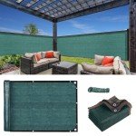 LOMGDOVC 5m x 2m Privacy Screen Fence, Heavy Duty Fencing Shade Cover, Garden Privacy Fence Screening Mesh Shade Net for Wall Garden Yard Backyard with Cable and String (Green)