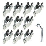 Cog Style Wire Strainer Tensioner Pack of 10 for Electric Fence, Breaking Strength Exceeds 5 kN (509 kgf), Inline Ratchet Wire Tightener Stretcher for Backyard & Orchard Trellising, 2 Years Warranty