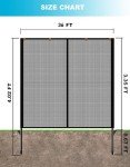 Driveway Net Fence Gate Mesh - Outdoor Barrier Portable for Backyard Yard - Gates Stop Ball Basketball Dogs Pool Garage Area Guard