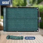 LOMGDOVC 5m x 2m Privacy Screen Fence, Heavy Duty Fencing Shade Cover, Garden Privacy Fence Screening Mesh Shade Net for Wall Garden Yard Backyard with Cable and String (Green)