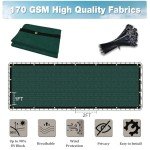 UPGRADE Privacy Fence Screen 90% Visual Blockage 5'x50' Dark Green Outdoor 175 GSM HDPE Mesh Panels for Deck,Balcony,Backyard,Patio with Zip Ties,Customized，A494