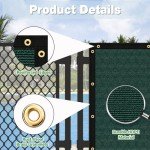 UPGRADE Privacy Fence Screen 90% Visual Blockage 5'x50' Dark Green Outdoor 175 GSM HDPE Mesh Panels for Deck,Balcony,Backyard,Patio with Zip Ties,Customized，A494