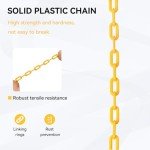 98.5 Feet Plastic Chain Links Fence and Gate Yellow Durable Privacy Protection Blends with Landscaping Easy to Install Ideal for Home and Business
