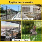 Landonpat Hardware Cloth PVC Black Vinyl Coating Mesh Chicken Wire Mesh, Wire Fence Mesh Roll, Garden Fencing, Chicken Coop, Pet Enclosures or Vegetables Garden Fence (50FT×48IN×1/4IN)