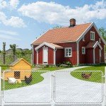26"-72" W x 4' H Chain Link Garden Fence Gate Kit,Adjust-A-Gate Fit-Right Chain Link Fence Walk-Through Gate Kit, Metal Fencing Gate with Round Corner Frame Heavy Duty Anti-Rust for Outdoor,Yard,Farm